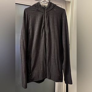 Lululemon men’s XXL Surge Warm Full-Zip Hoodie Heathered Graphite Grey/B…